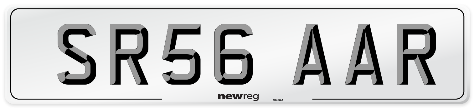 SR56 AAR Number Plate from New Reg